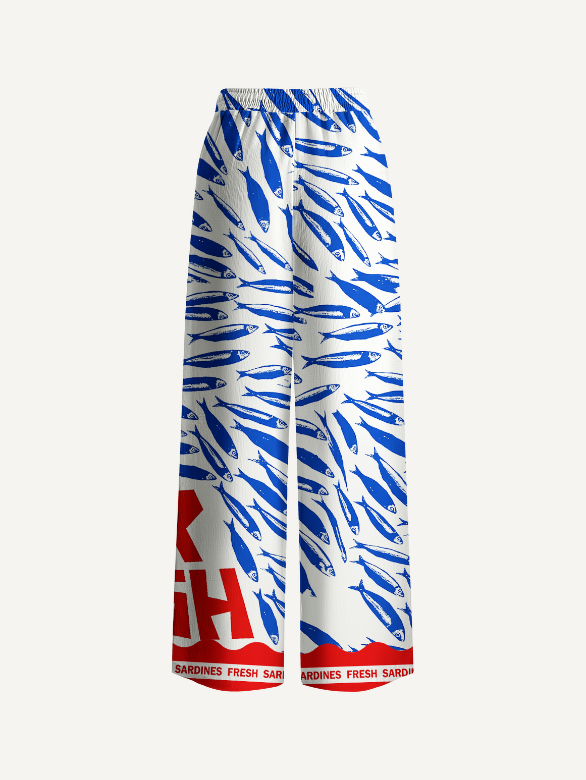 Blue Sardine & Fresh Wide Leg Tie Waist Pants With Pockets