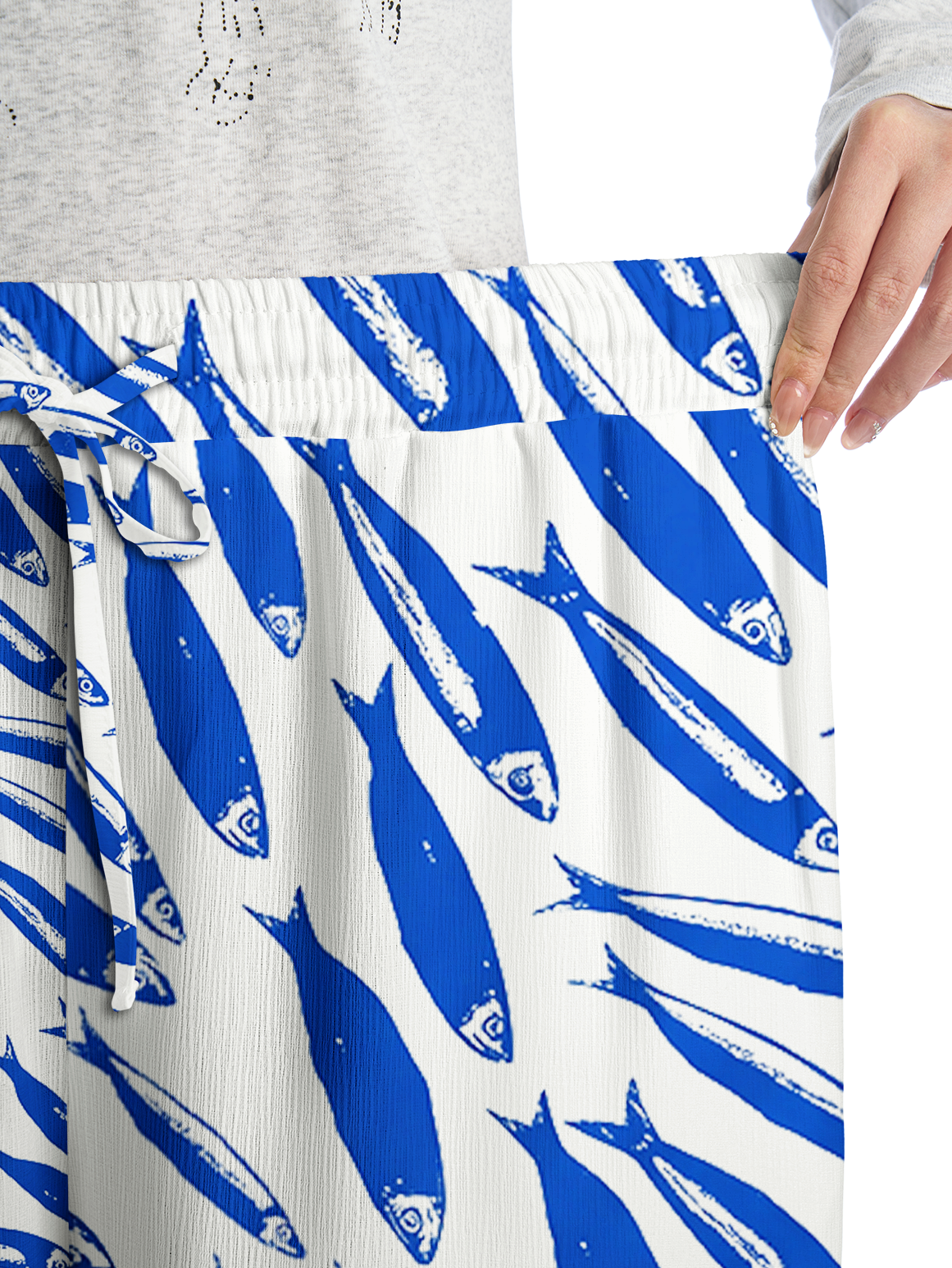 Blue Sardine & Fresh Wide Leg Tie Waist Pants With Pockets
