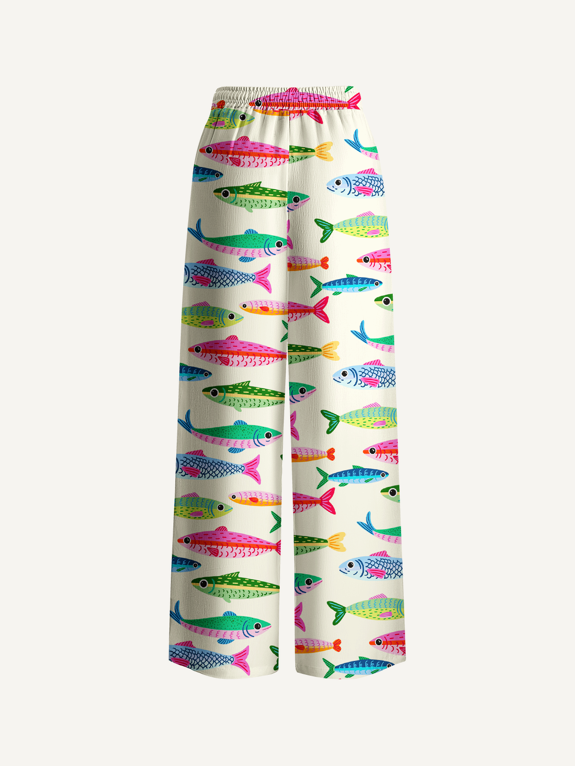 Bright Sardine Wide Leg Tie Waist Pants With Pockets
