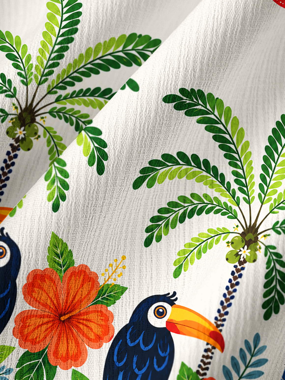 Vibrant Tropical Toucan Wide Leg Tie Waist Pants With Pockets