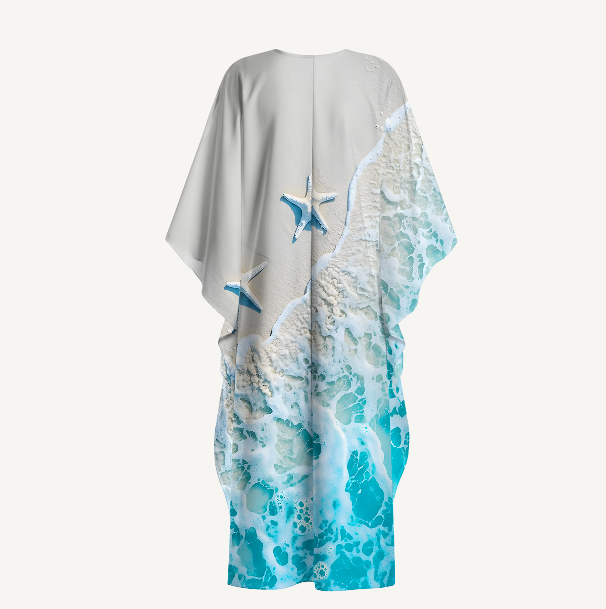 Starfish by the Shore Kimono Sleeve Kaftan Dress