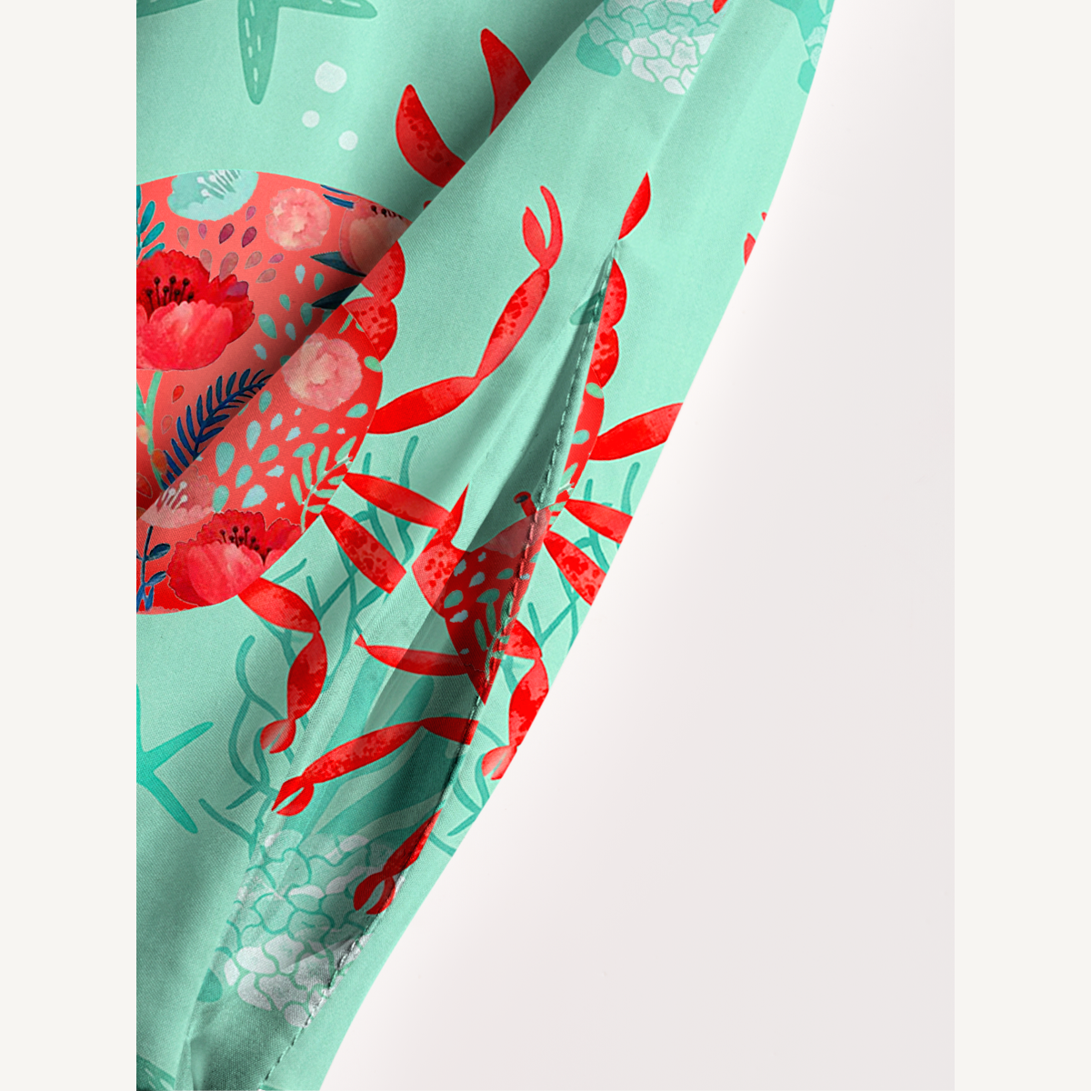 Floral Crab Wide Straps Maxi Dress With Pockets