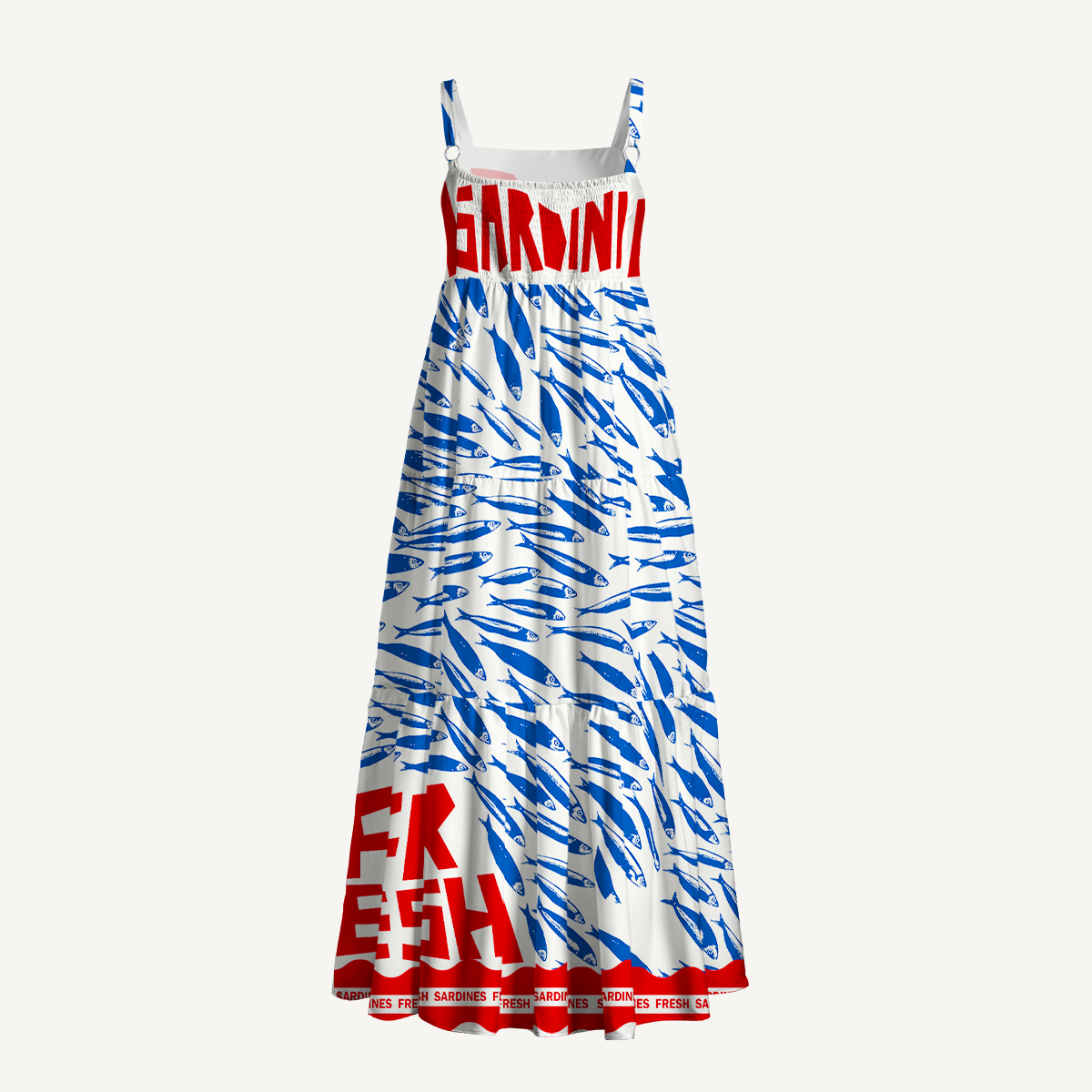 Blue Sardine & Fresh Wide Straps Maxi Dress With Pockets