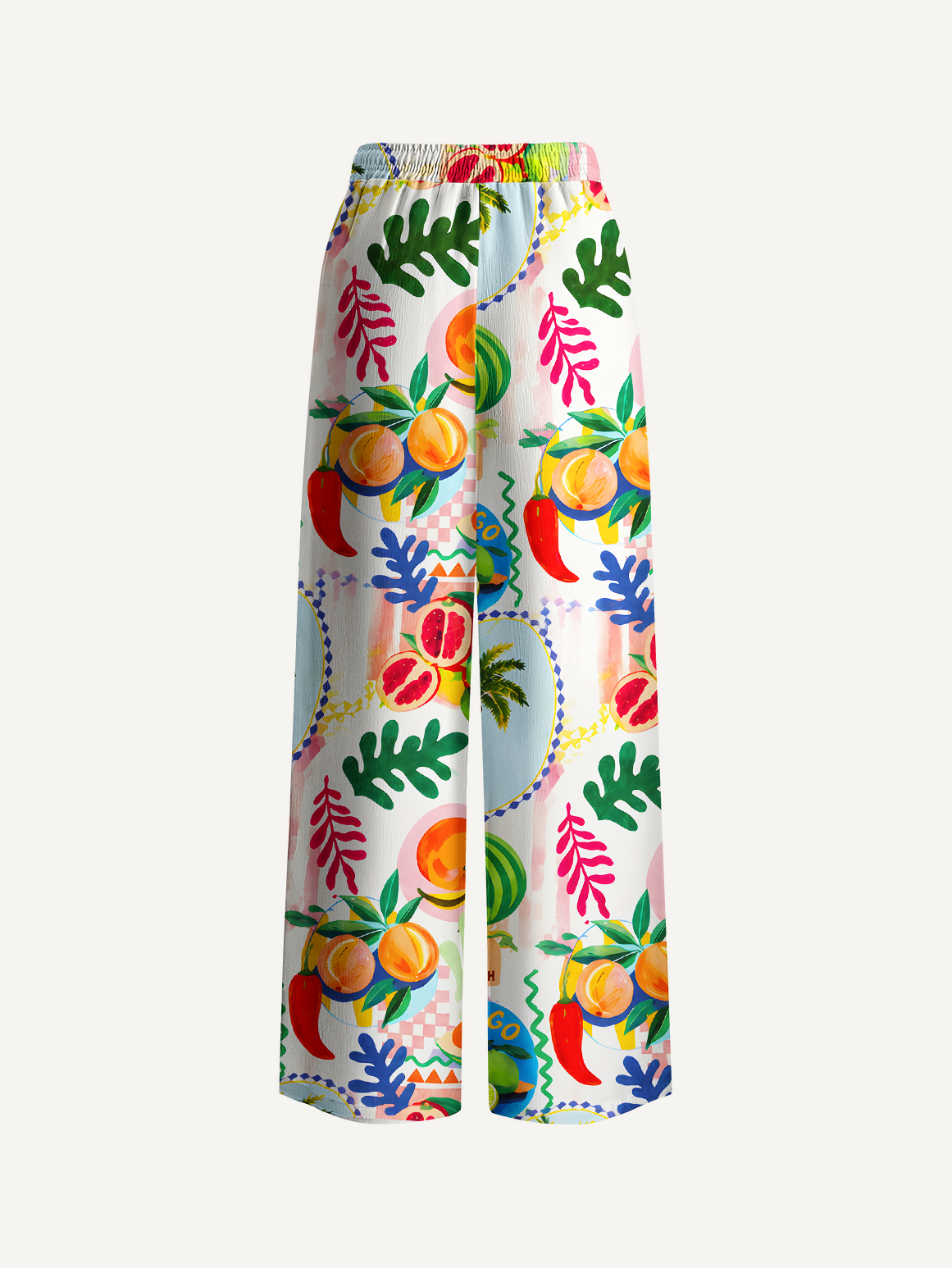 Tropical Fruit Carnival Wide Leg Pants Women