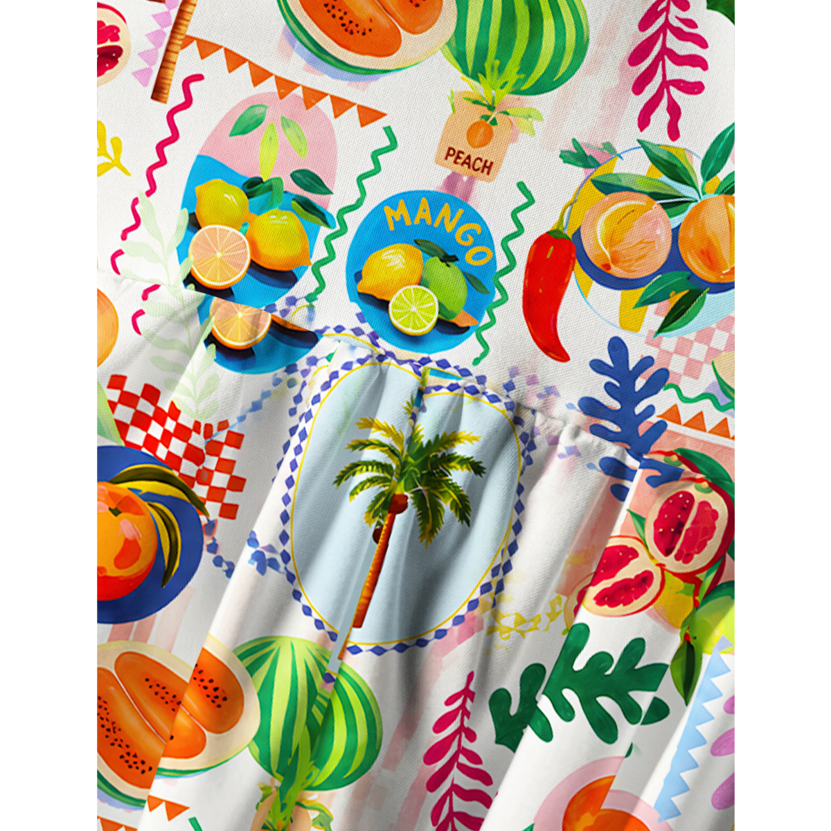 Tropical Fruit Carnival Summer Mini Dress