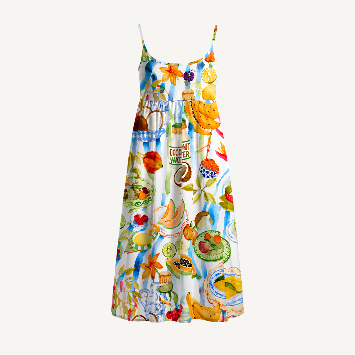 Tropical Smoothie Party Summer Mini Dress