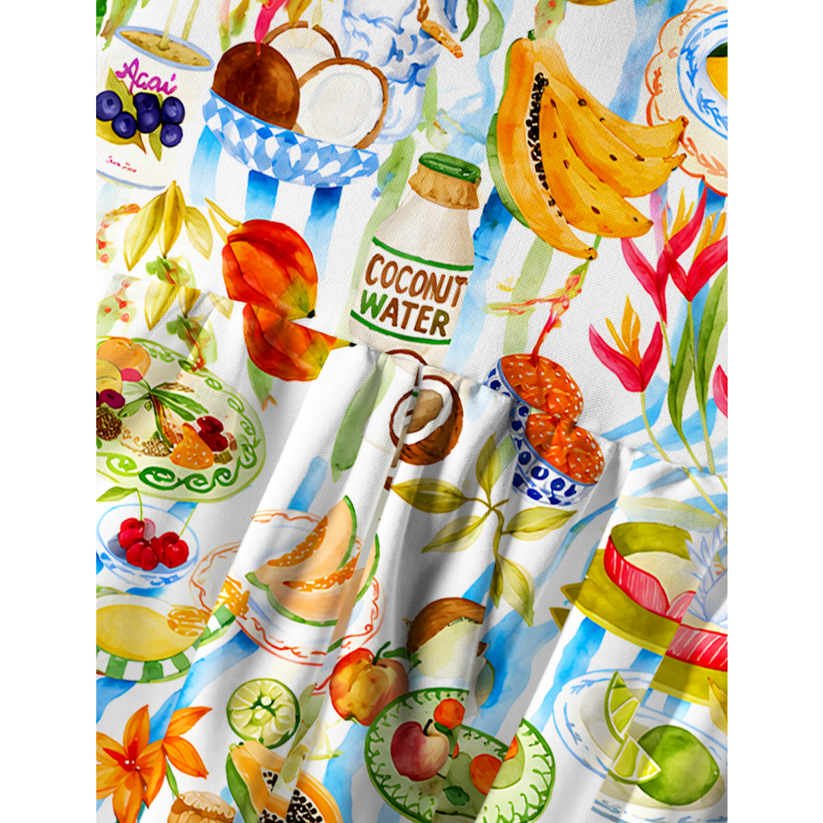 Tropical Smoothie Party Summer Mini Dress