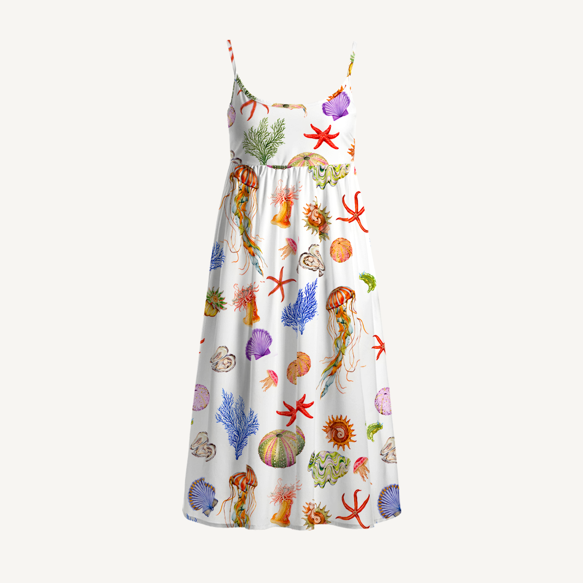 Jellyfish & Seashell Garden Vacation Mini Dress