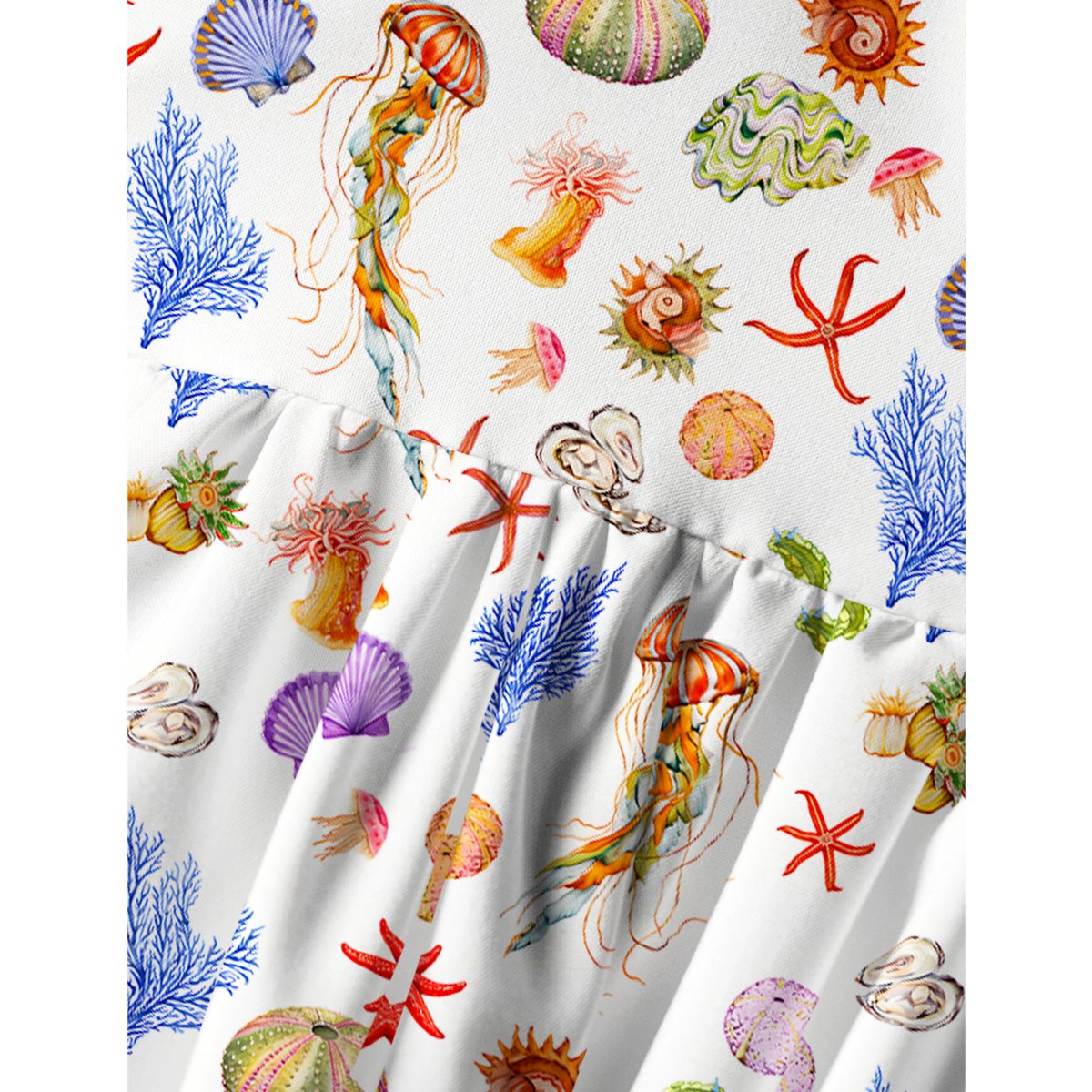 Jellyfish & Seashell Garden Vacation Mini Dress