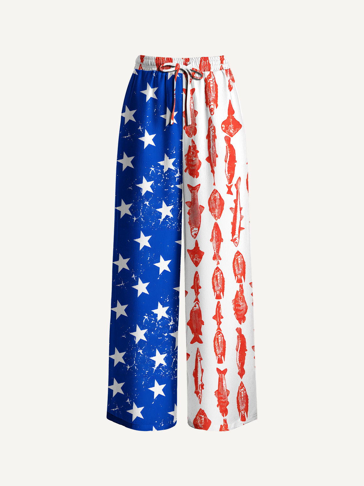 American Flag Fish Pattern Summer Trousers