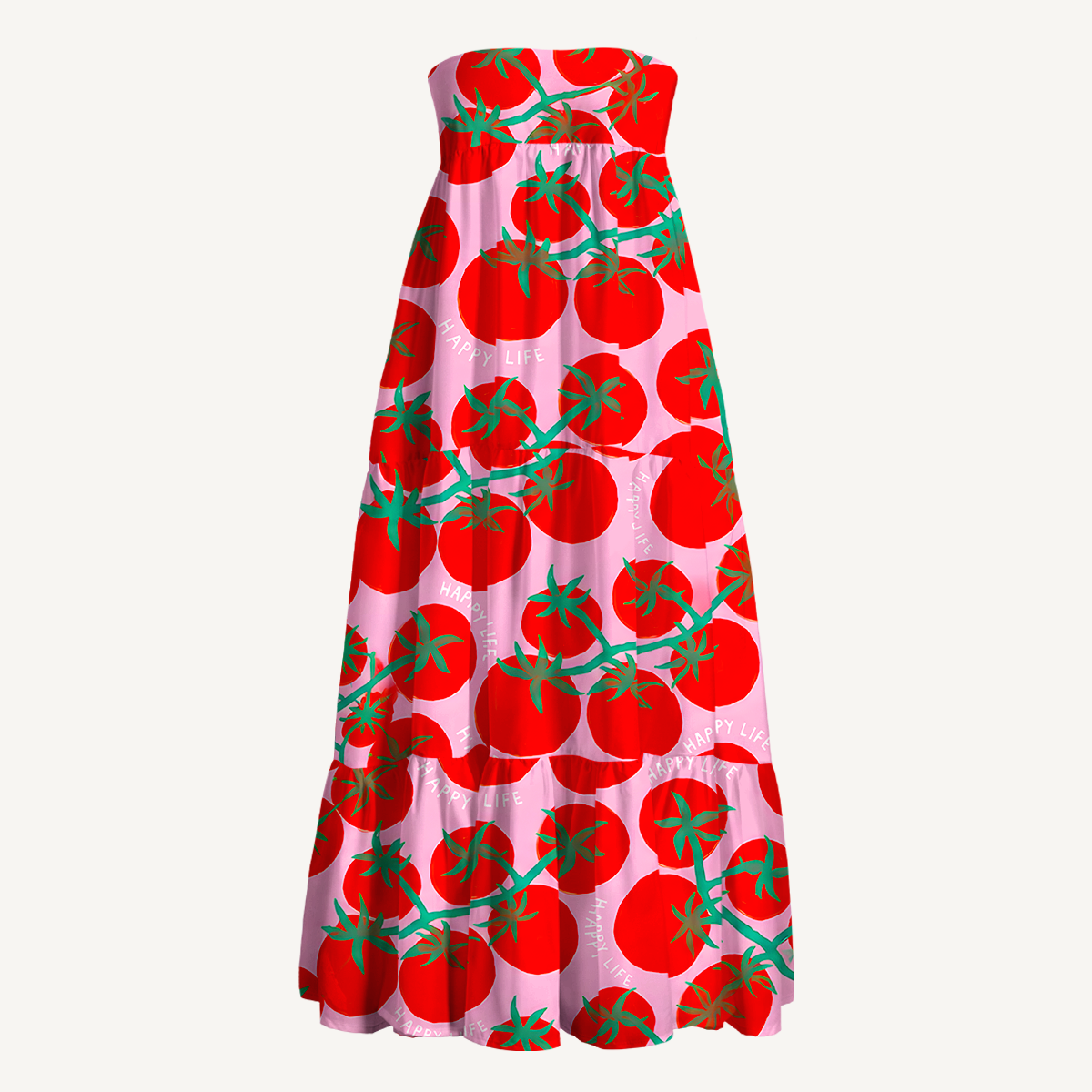 Tomato Garden Delight Summer Maxi Skirt