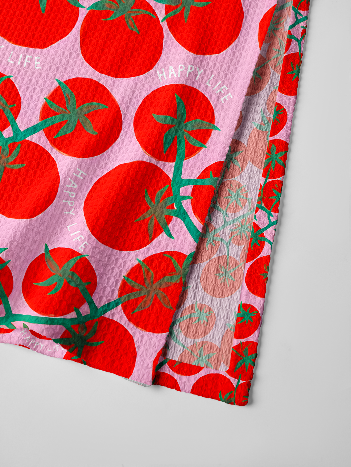 Tomato Garden Delight Printed Crochet Knit Midi Dress