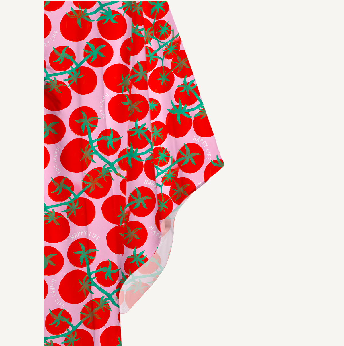Tomato Garden Delight Kaftan Maxi Dress