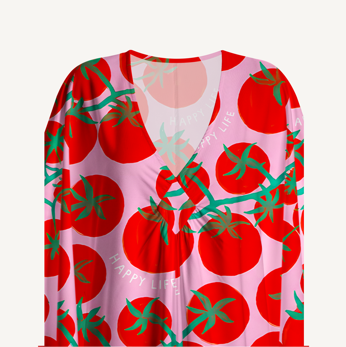 Tomato Garden Delight Kaftan Maxi Dress