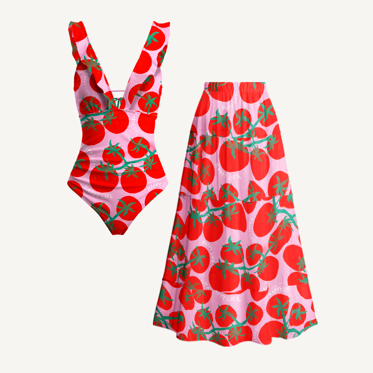 Tomato Garden Delight Girls Swimwear