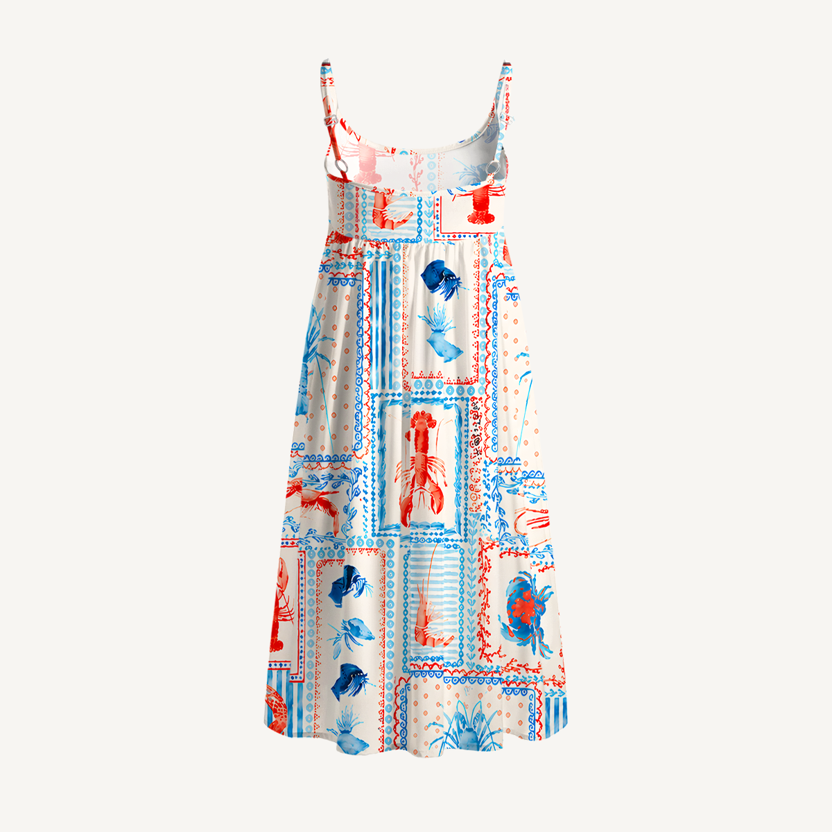 Lobster & Crab Patchwork Vacation Mini Dress