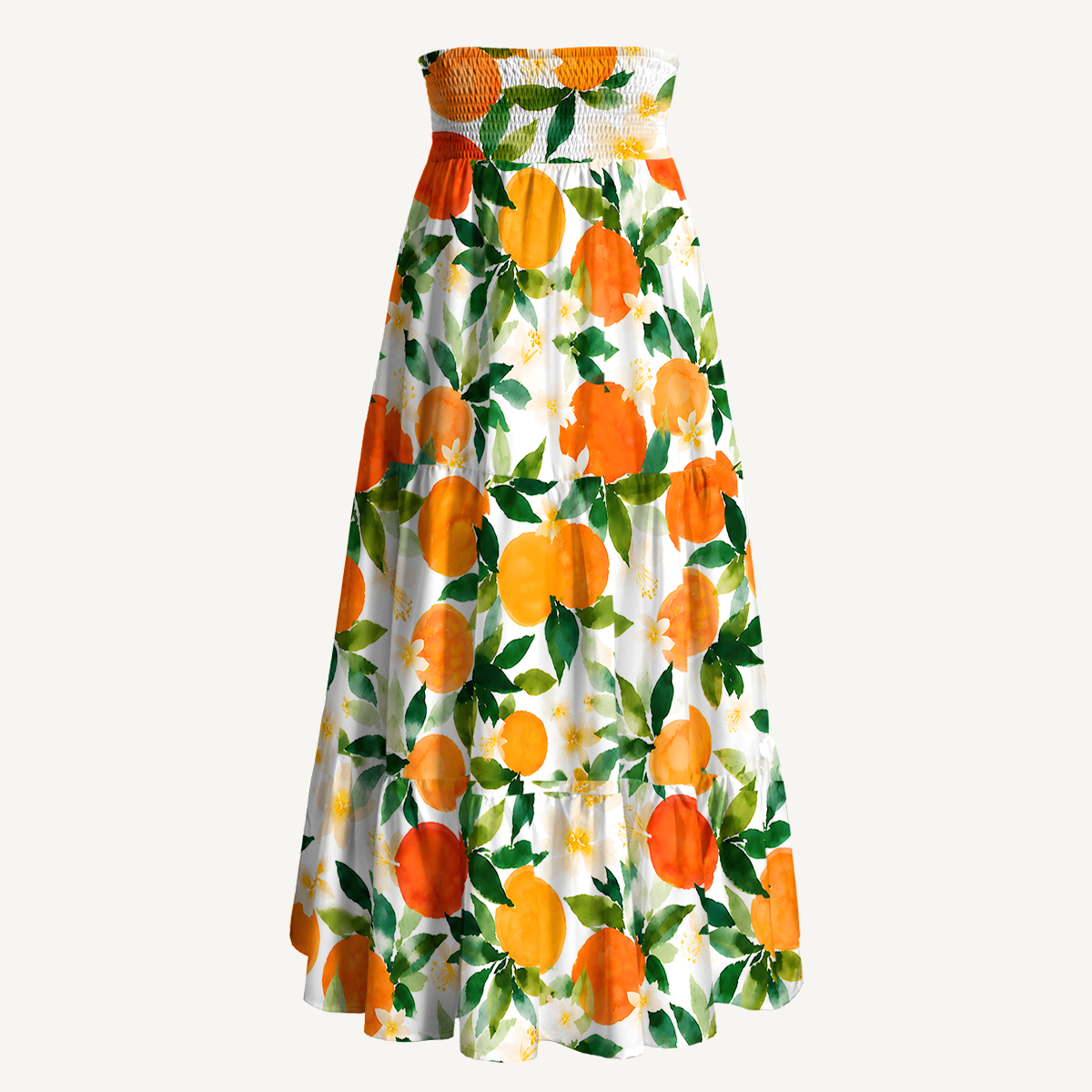 Citrus Grove Blossoms Summer Maxi Skirt