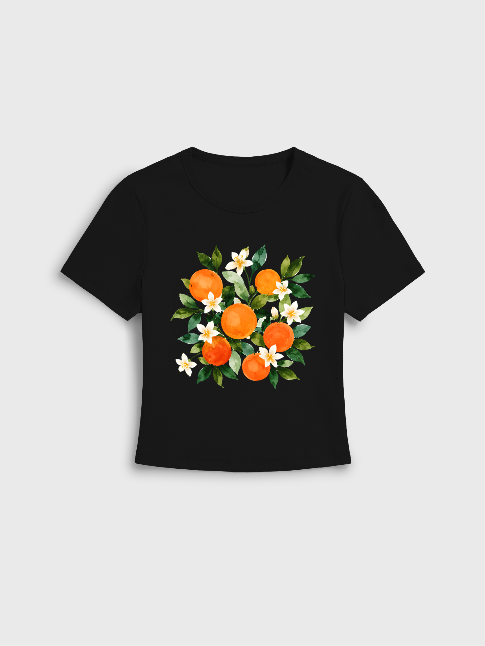 Citrus Grove Blossoms Baby Tee Womens