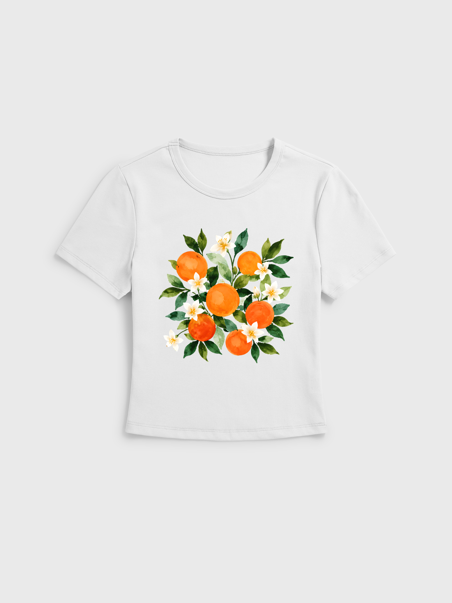 Citrus Grove Blossoms Baby Tee Womens