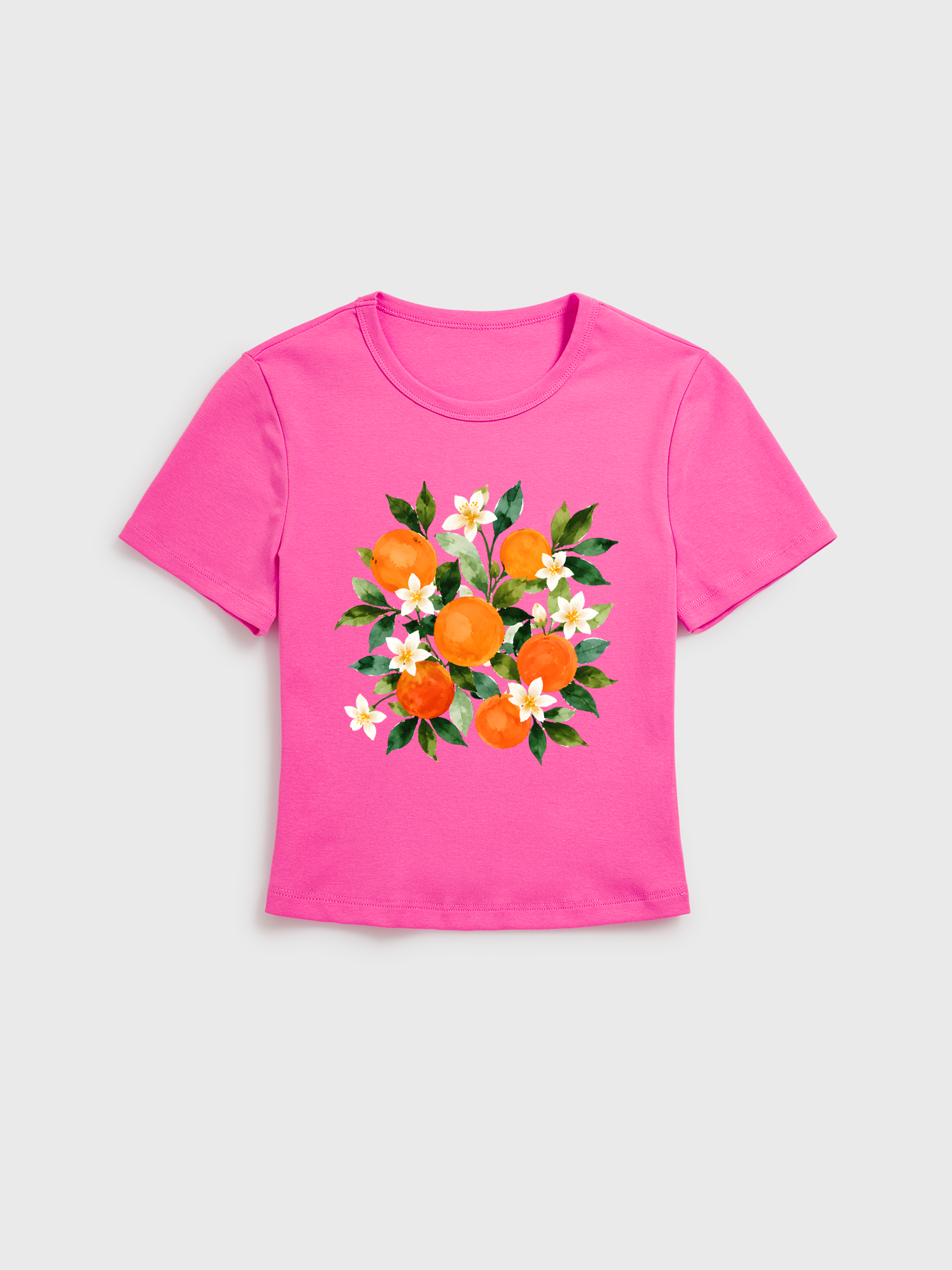 Citrus Grove Blossoms Baby Tee Womens