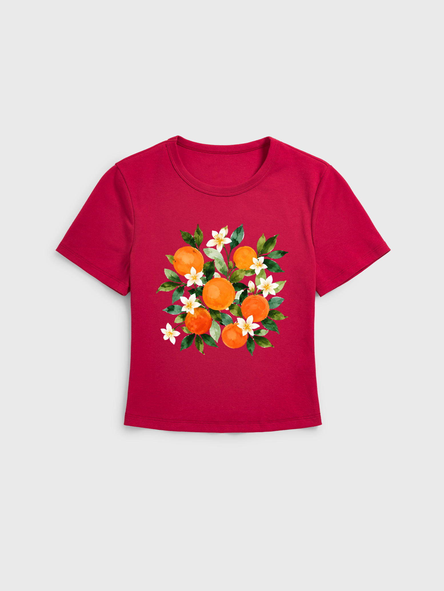 Citrus Grove Blossoms Baby Tee Womens