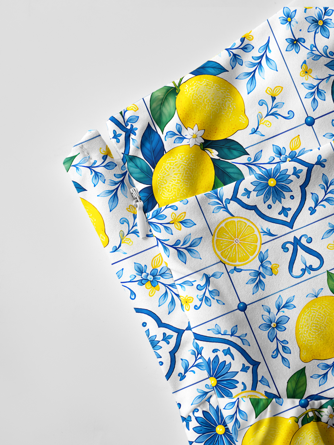Mediterranean-style tiles with lemon patterns Summer Maxi Dress