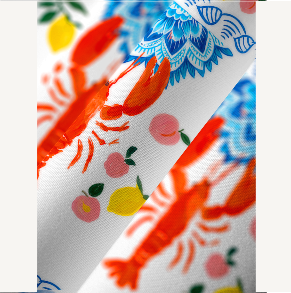 Lobster & Lemon Kimono Sleeve Kaftan Dress