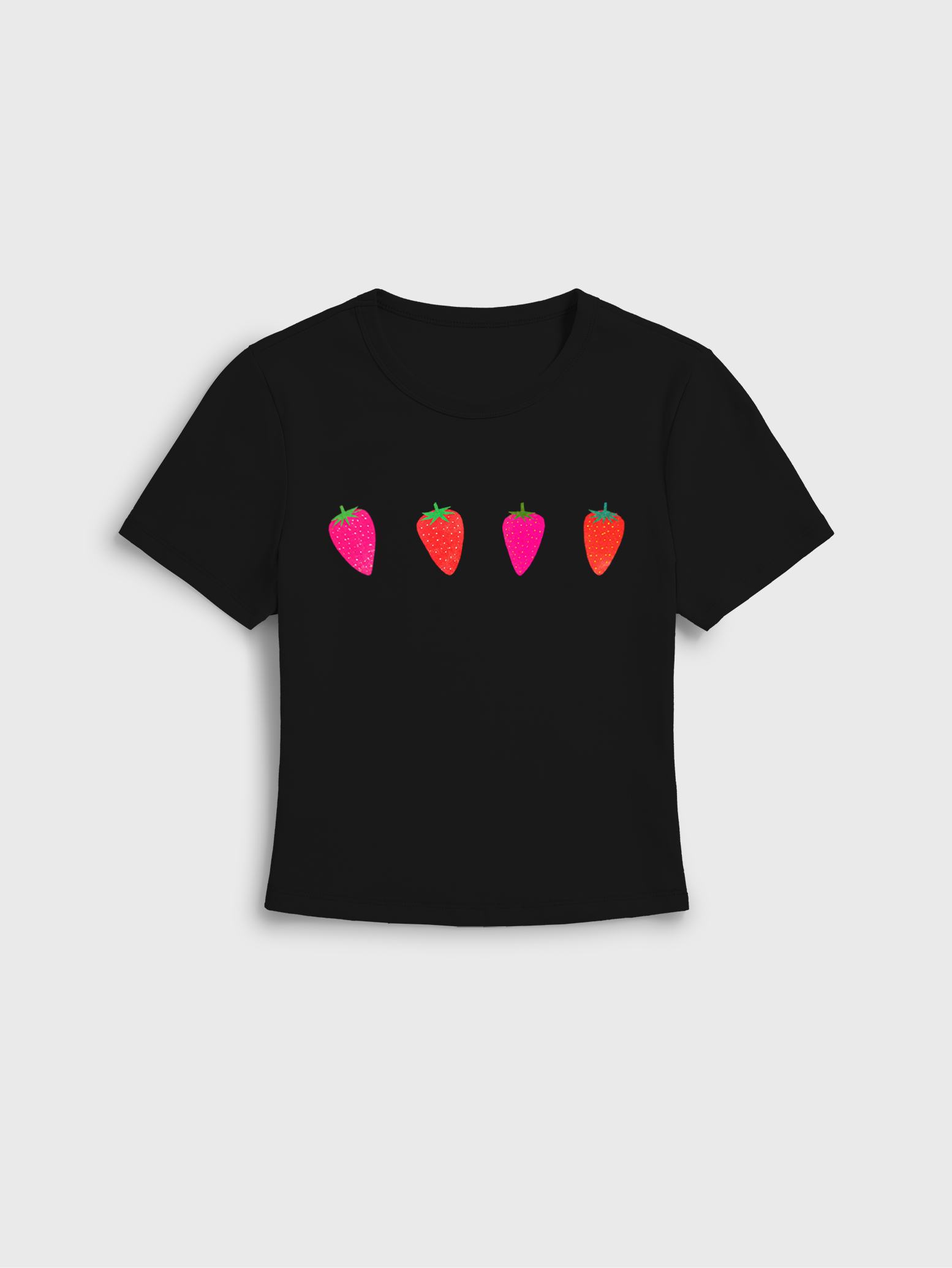 Strawberry print Baby Tee Womens