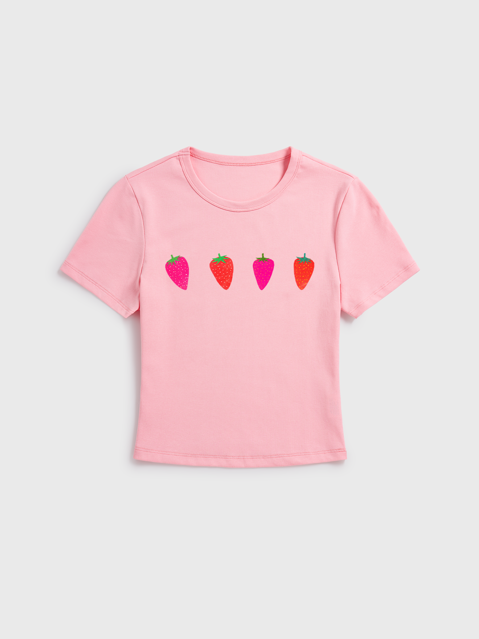 Strawberry print Baby Tee Womens