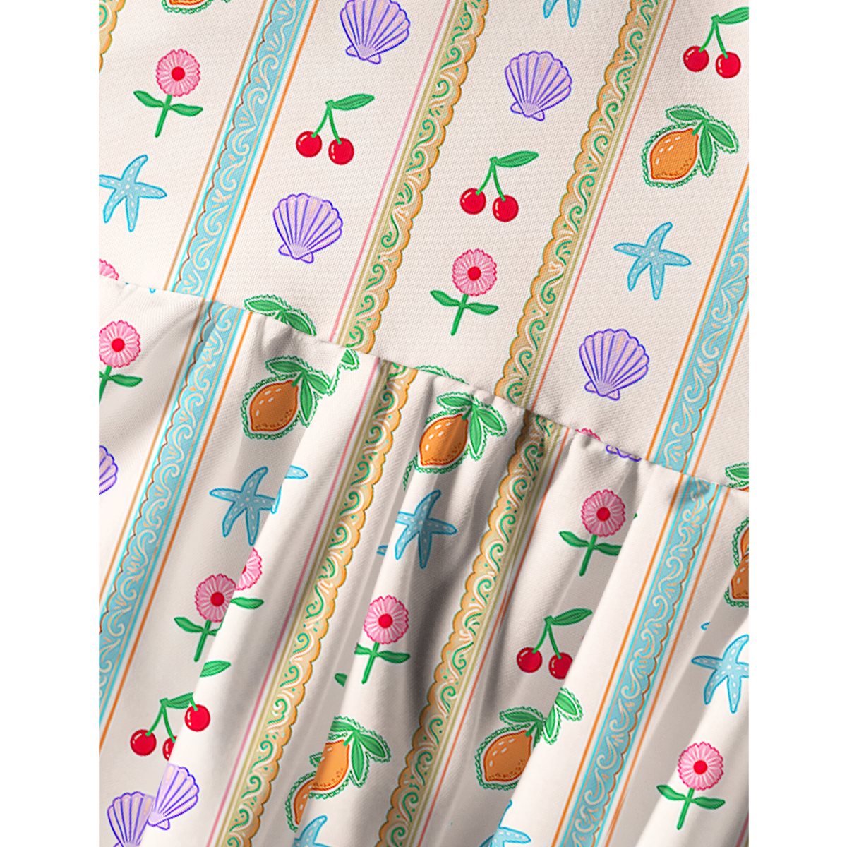 Fresh summer striped patterns Mini Dress 