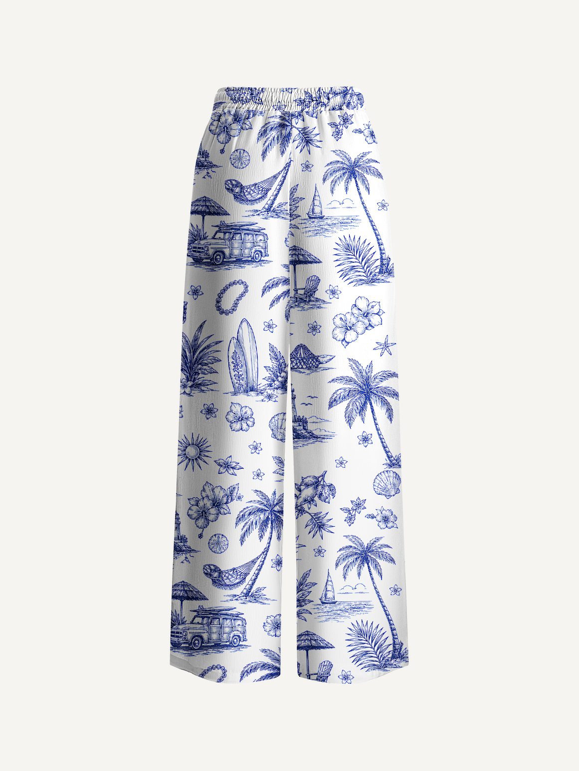 Island Holiday Toile Summer Trousers