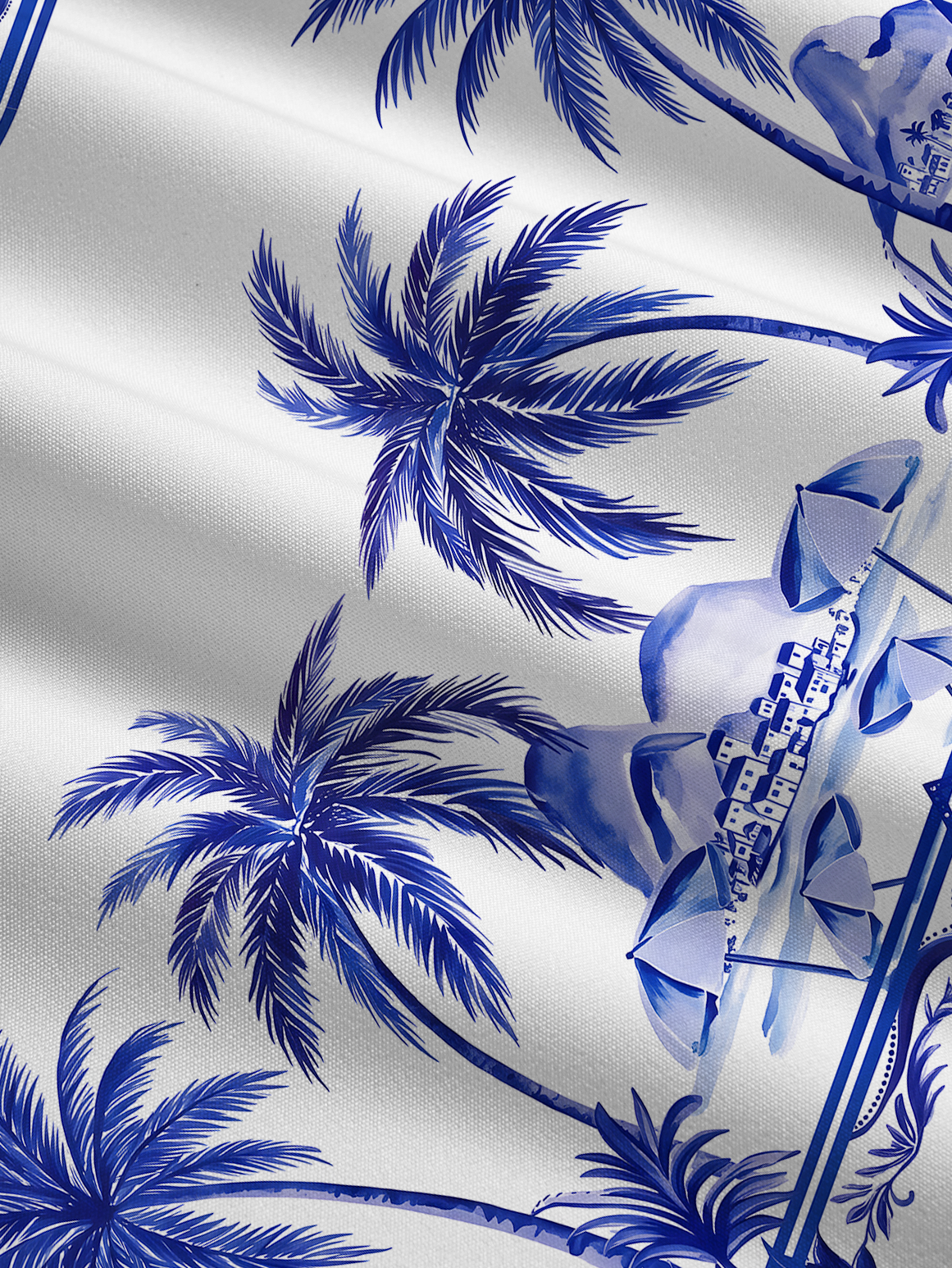 Azure Palm Island Border Maxi Dress