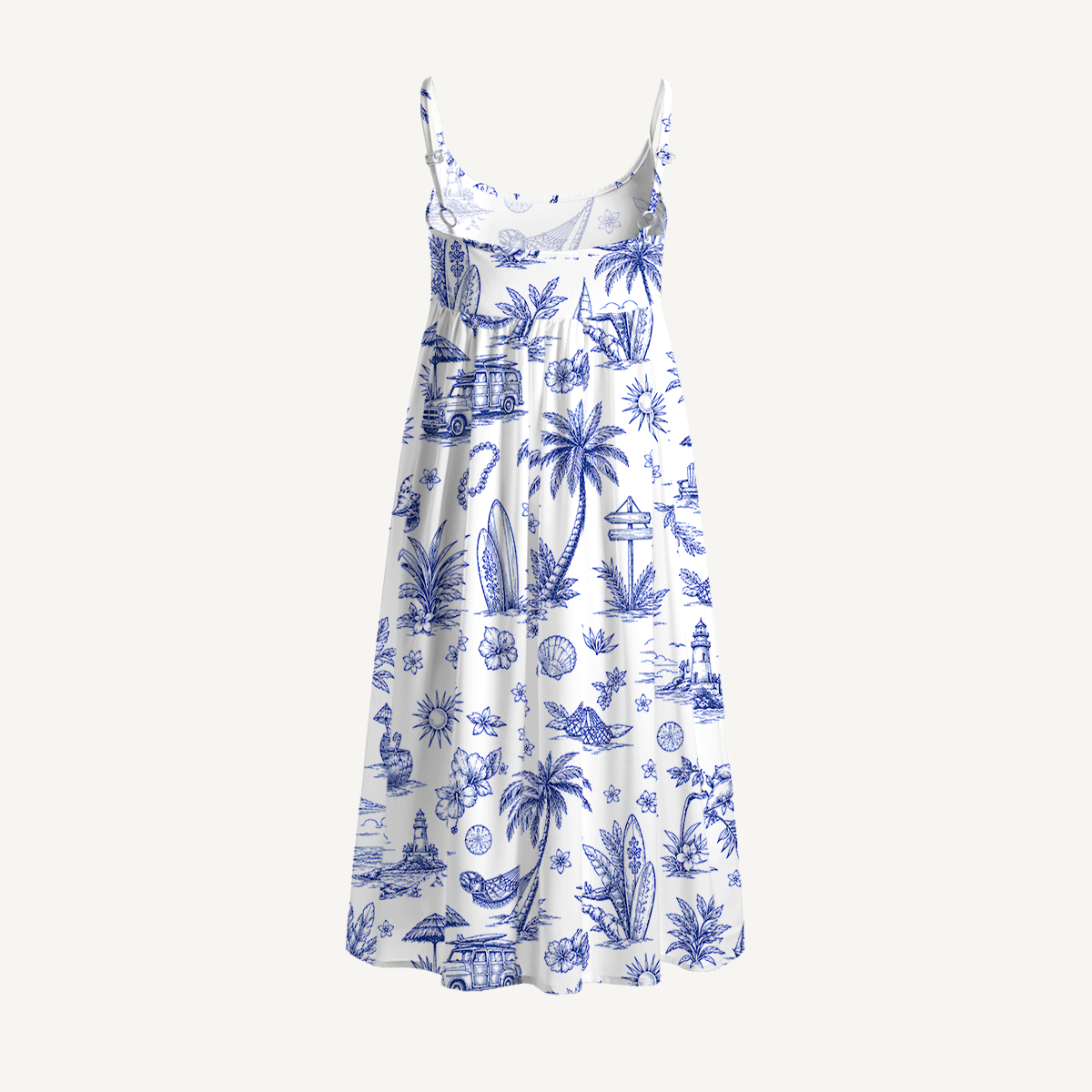 Island Holiday Toile Summer Mini Dress 