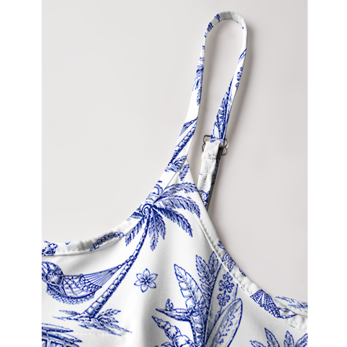 Island Holiday Toile Summer Mini Dress 