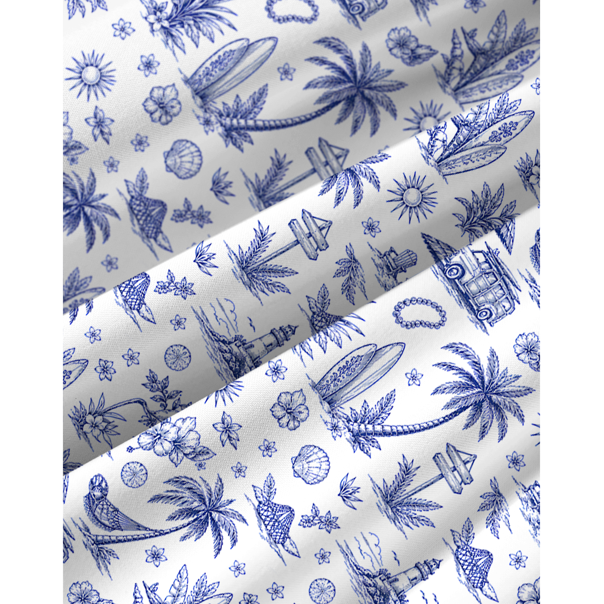 Island Holiday Toile Summer Mini Dress 