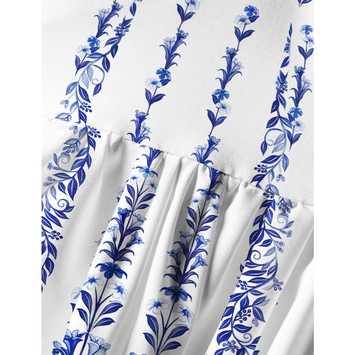 Indigo Floral Mini Dress 