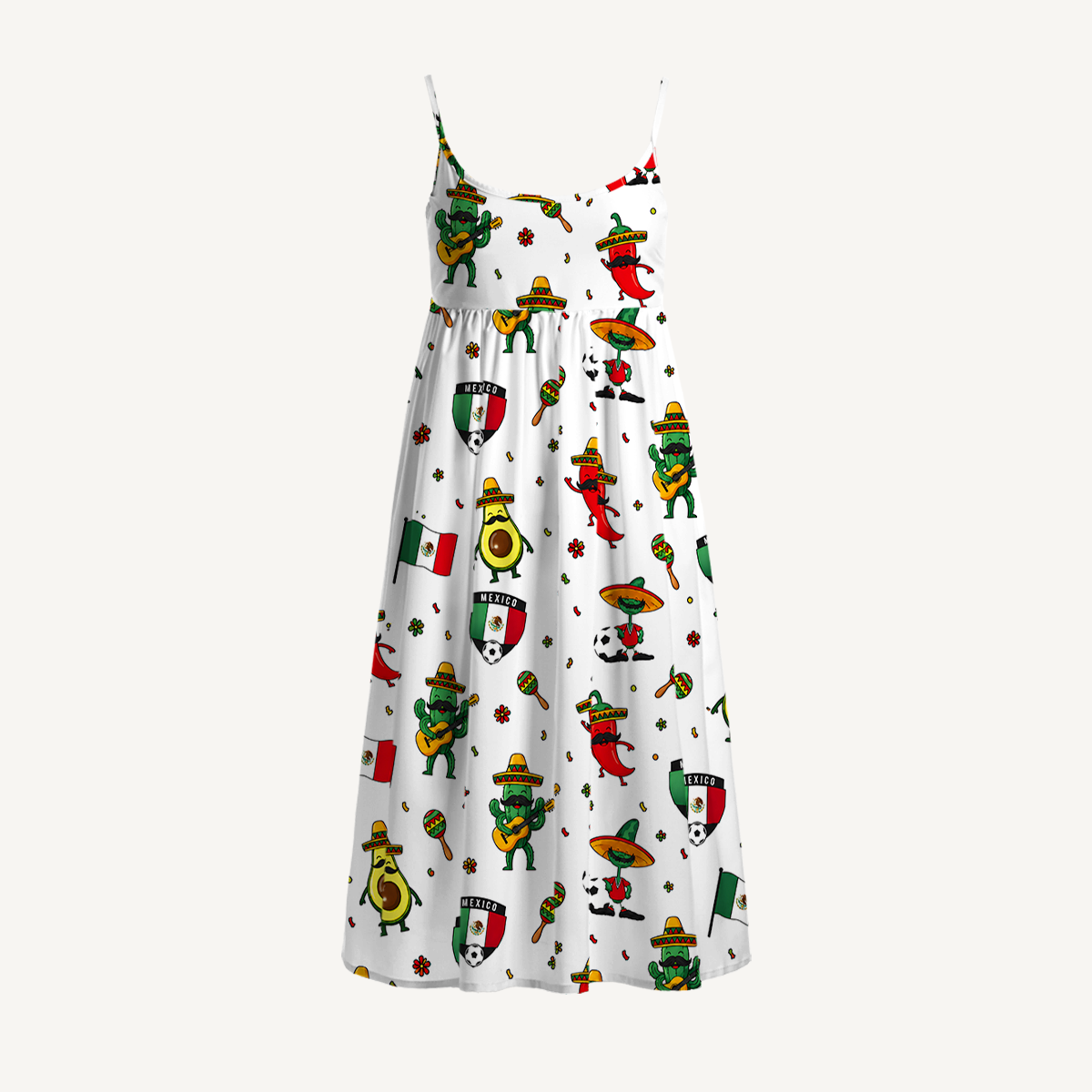 Cute Mexico Fiesta Print Mini Dress For Women