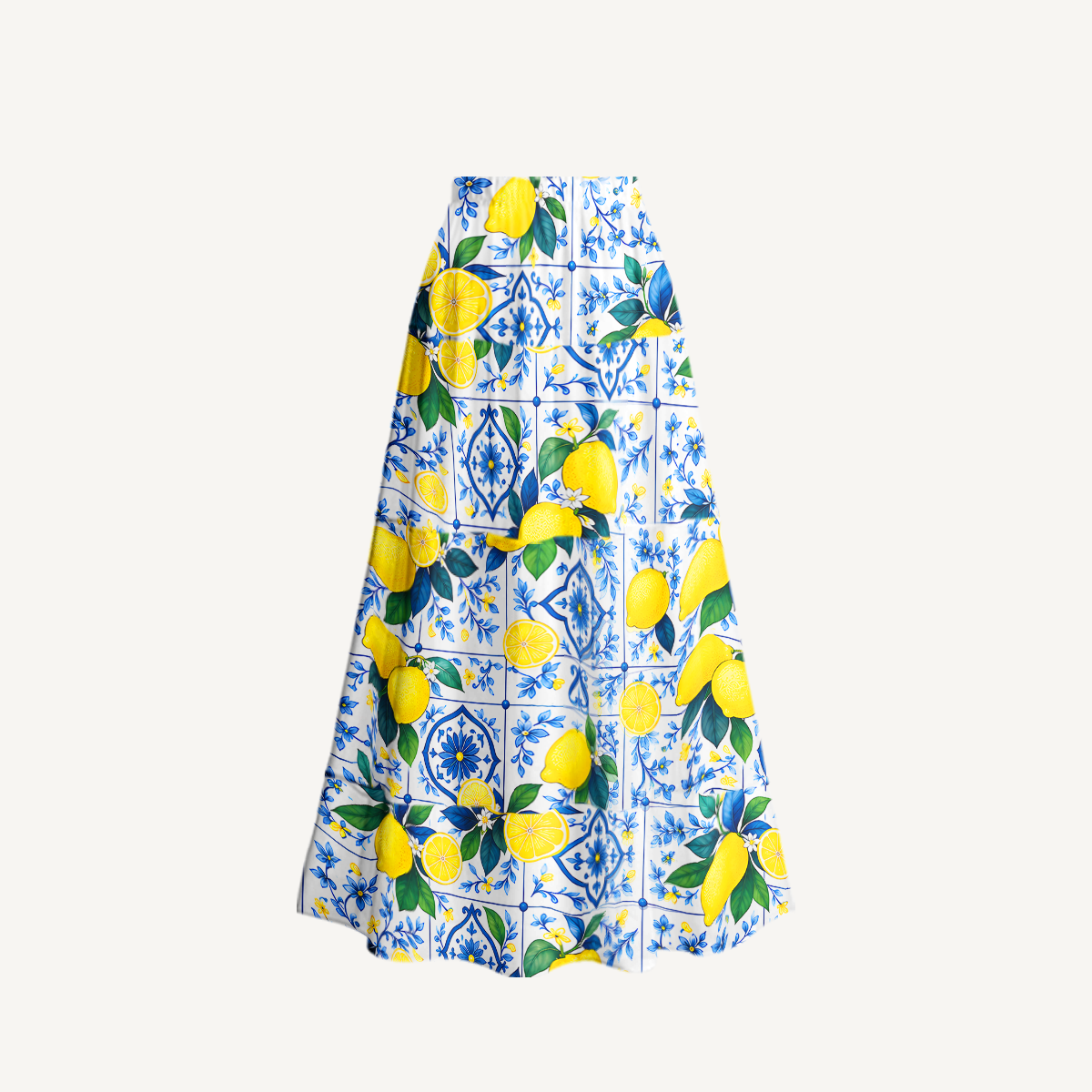 Mediterranean-style tiles with lemon patterns V Neck Swimwear For Women