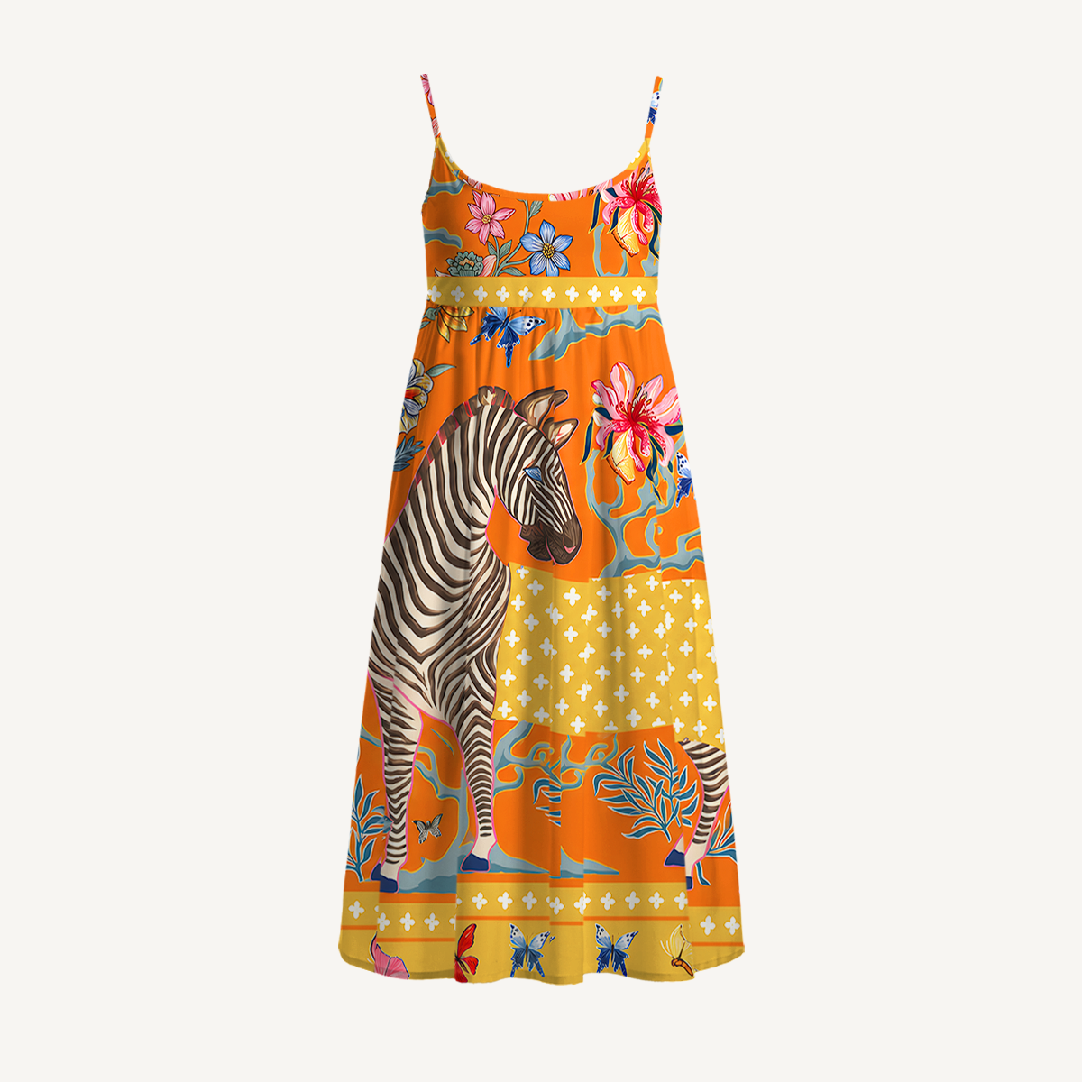 Tropical Zebra Print Mini Dress For Women