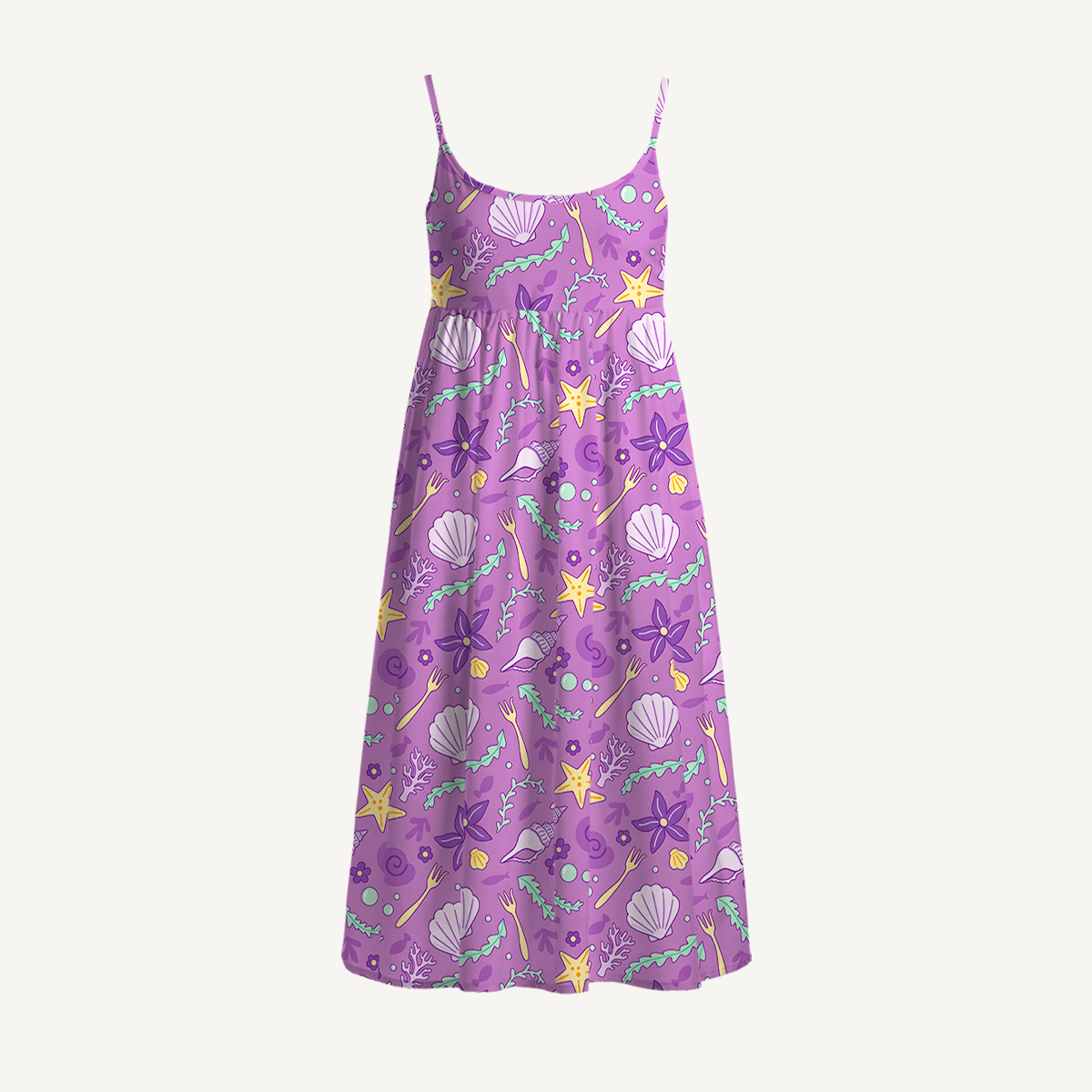 Whimsical Underwater Seashell Garden Print Mini Dress For Women