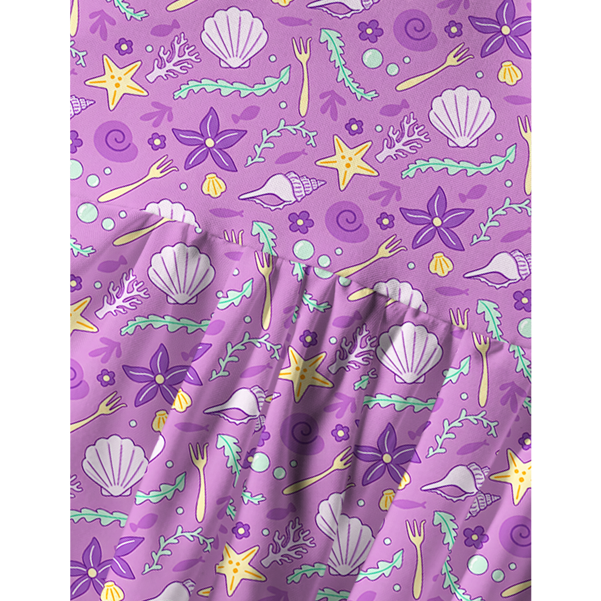 Whimsical Underwater Seashell Garden Print Mini Dress For Women