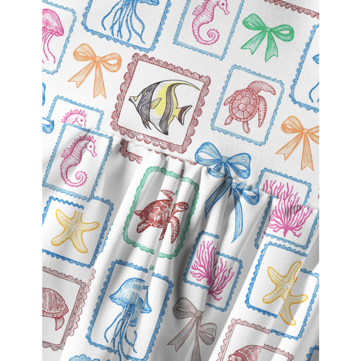 Framed Ocean Treasures Print Mini Dress For Women