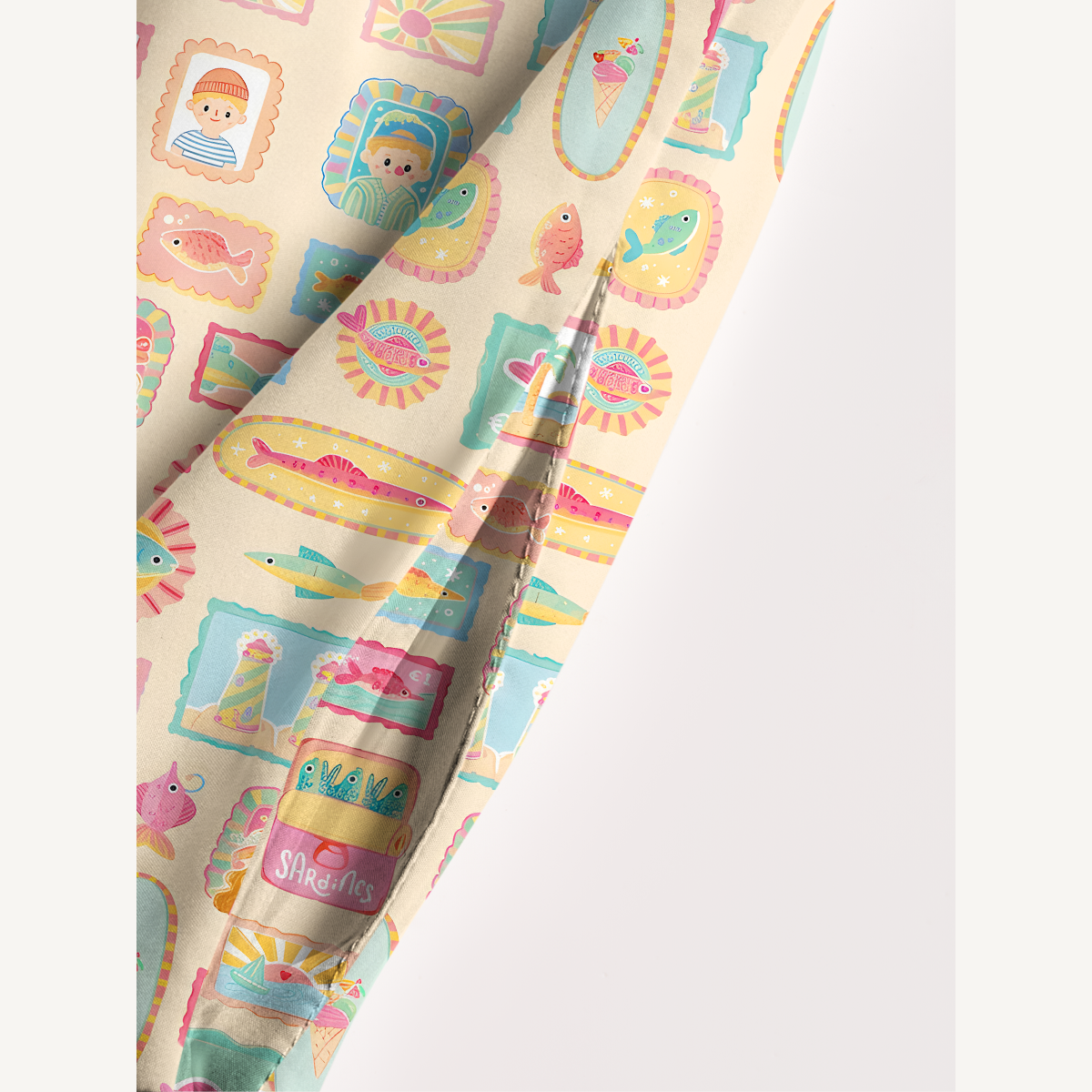 Seaside Postcard Collage Soft Summer Maxi Dress With Pockets