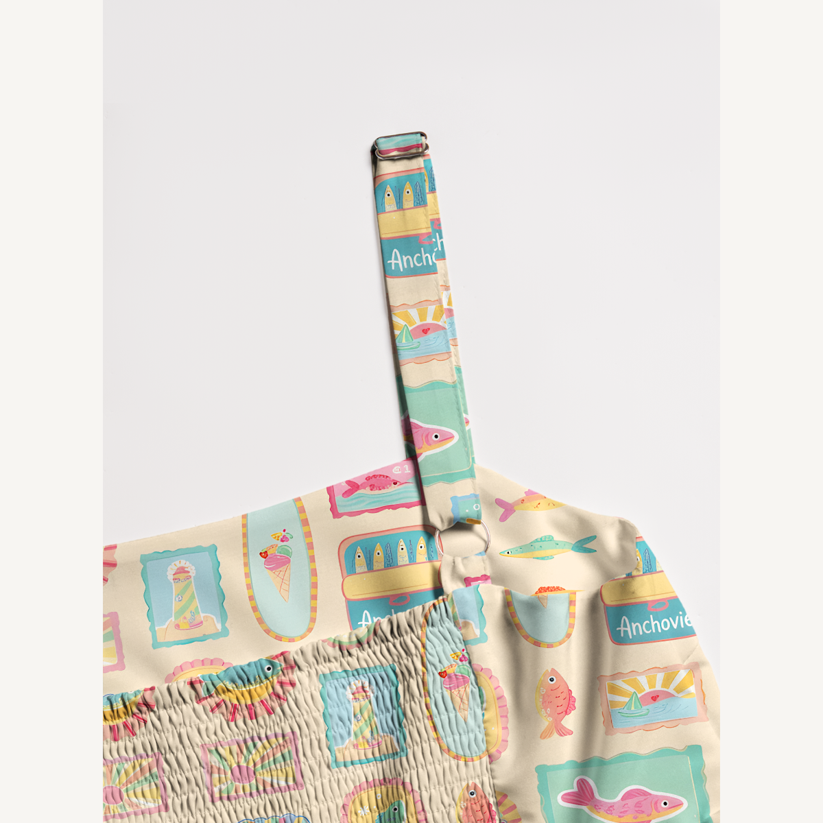Seaside Postcard Collage Soft Summer Maxi Dress With Pockets
