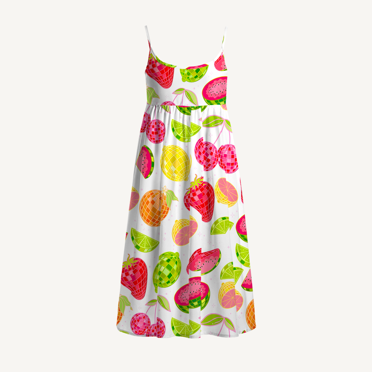 Tropical Fruit Market Print Mini Dress For Women