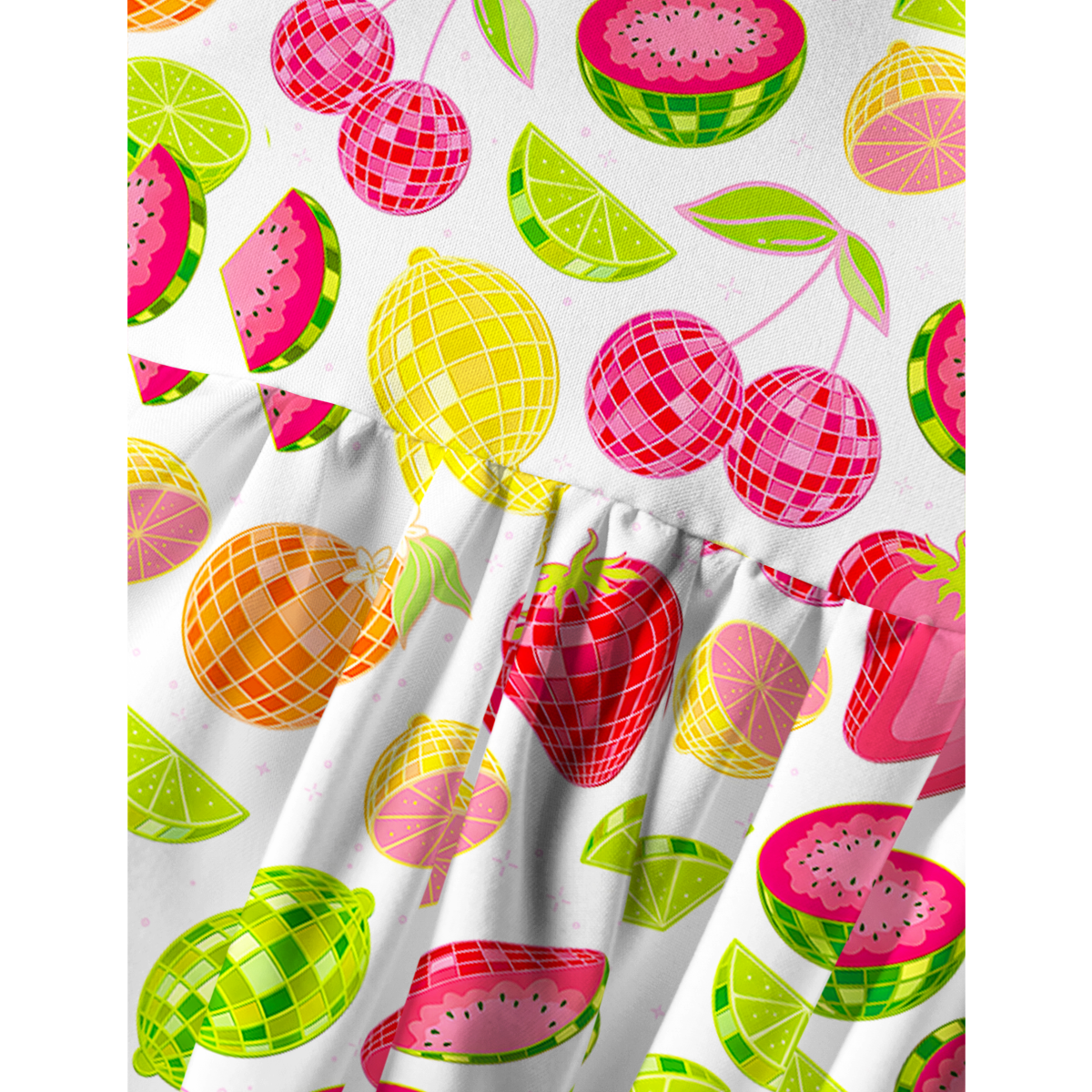 Tropical Fruit Market Print Mini Dress For Women
