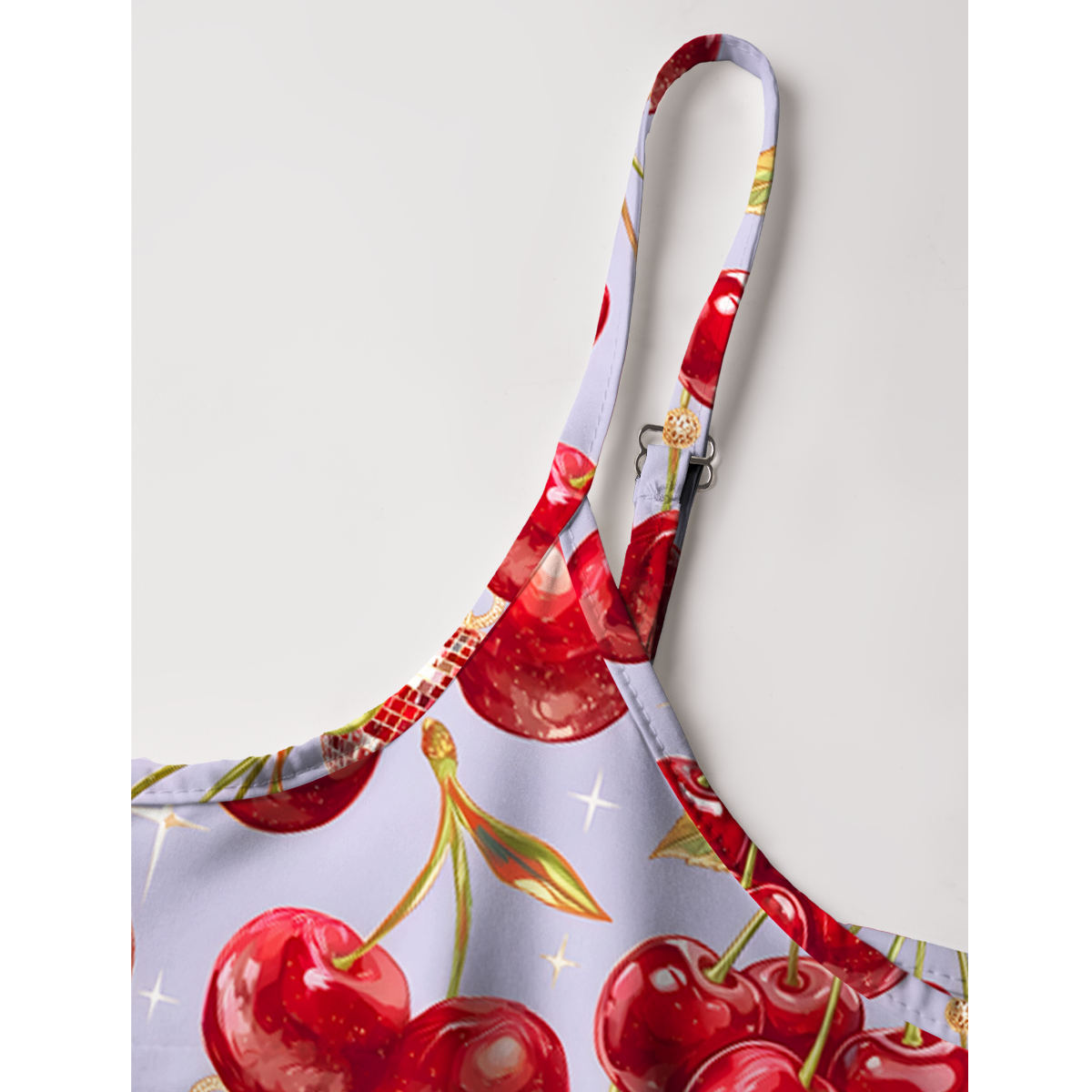 Cherry Disco Party Print Mini Dress For Women