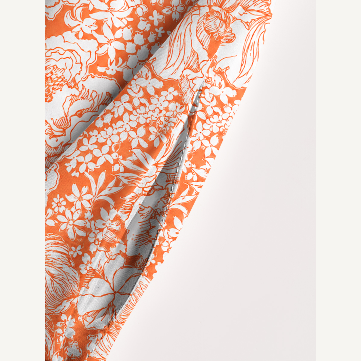 Coral Floral Maxi Dress With Pockets