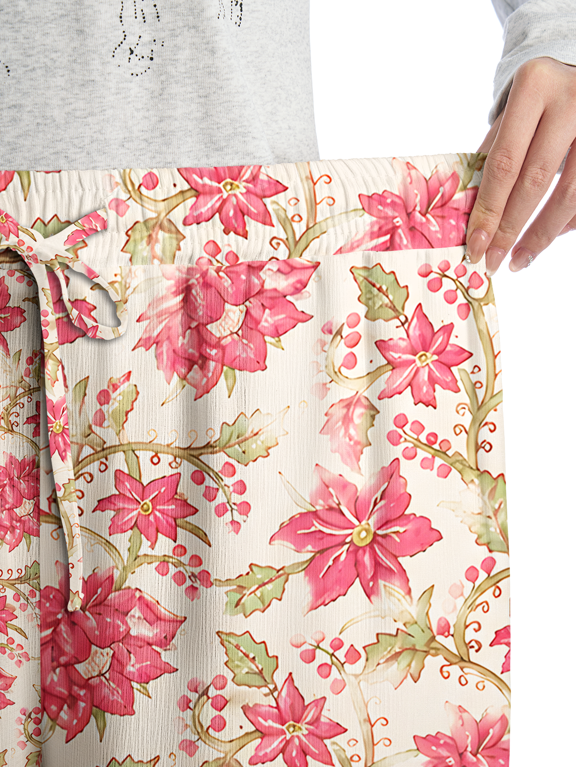 Blush Garden Bloom Pants For Women With Pockets