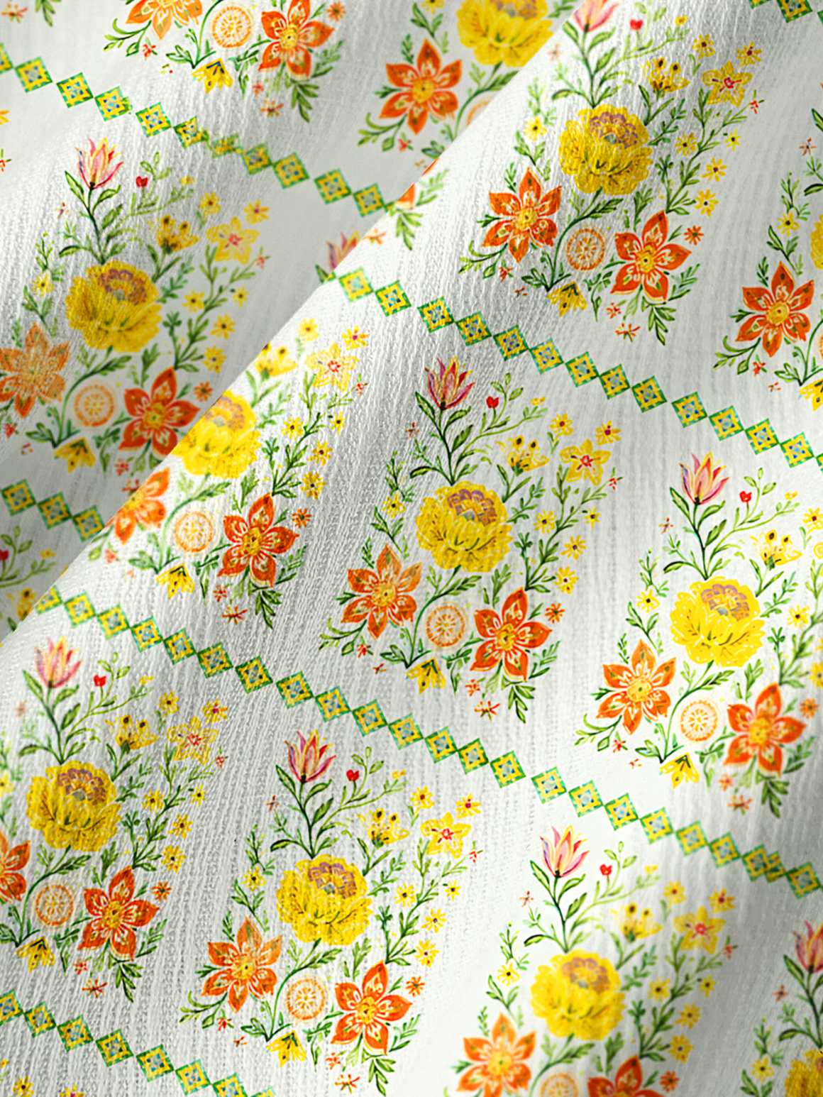 Sunny Floral Pattern Pants For Women With Pockets